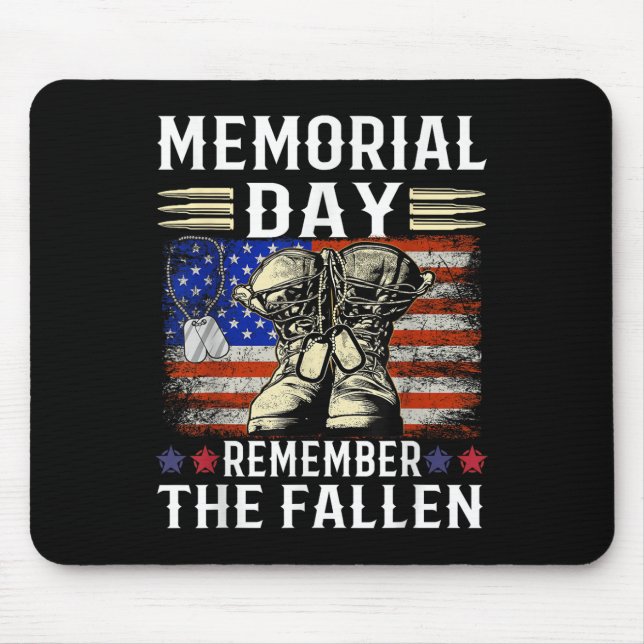 Memorial Day Remember The Fallen Veteran Military  Mouse Mat (Front)