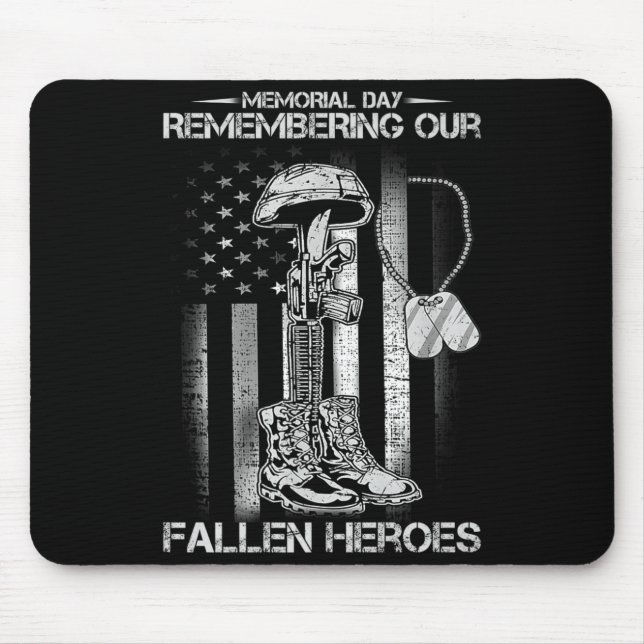 Memorial Day Remembering Fallen Heroes American Mouse Mat (Front)