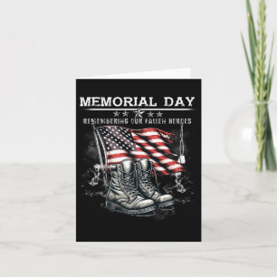 Memorial Day Remembering Fallen Heroes Flag Card
