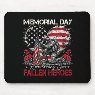 Memorial Day Remembering Fallen Heroes Flag Mouse Mat