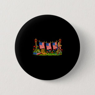 Memorial day remembering fallen heroes patriotic 6 cm round badge