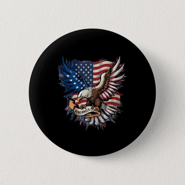 Memorial Day Remembering Our Fallen Heroes 4th Of  6 Cm Round Badge (Front)
