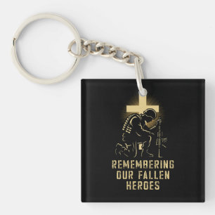 Memorial Day Remembering Our Fallen Heroes US Fait Key Ring