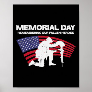 Memorial Day Remembering Our Fallen Heroes US Flag Poster
