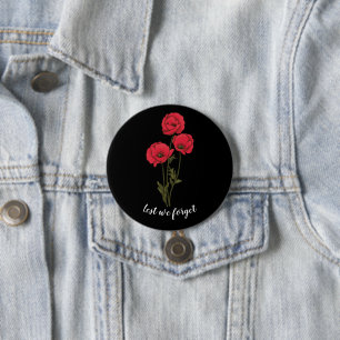Memorial Day, Remembrance Day, Red Poppy Button