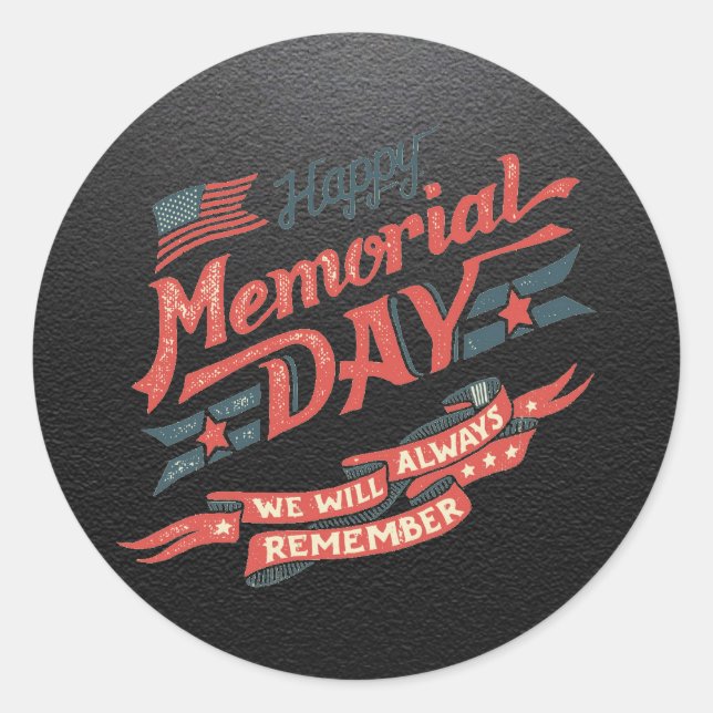 Memorial Day Round Sticker (Front)