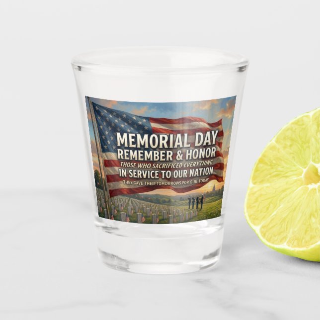 Memorial Day   Shot Glass (Front)