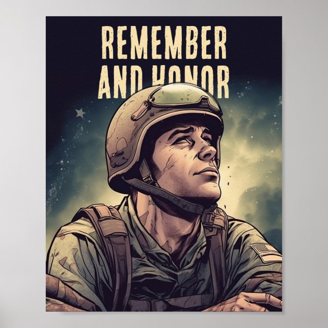 Memorial Day Soldier Remember and Honour Poster (Front)