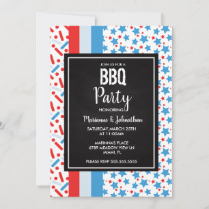 Memorial Day Stars Sprinkles Cook Out Party Invitation