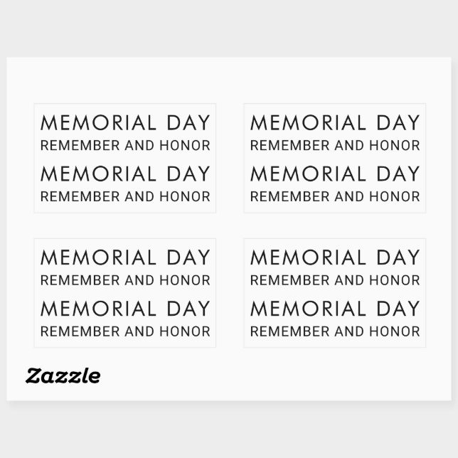 Memorial Day Stylish Font Rectangular Sticker (Sheet)
