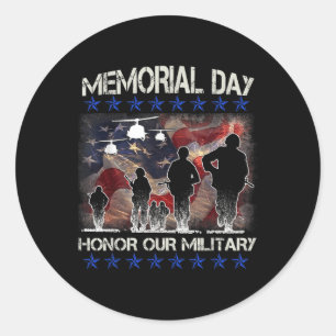 Memorial Day T Shirt For Men Women Youth -usa Flag Classic Round Sticker