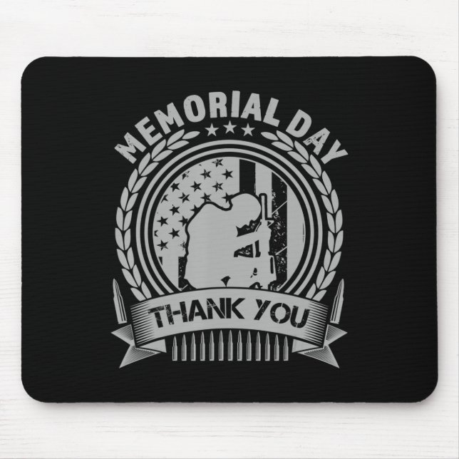 Memorial Day Thank You Honouring Those Who Served  Mouse Mat (Front)