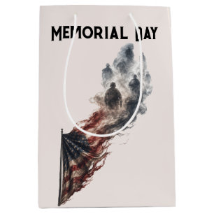 Memorial Day Tribute American Flag Design Medium Gift Bag