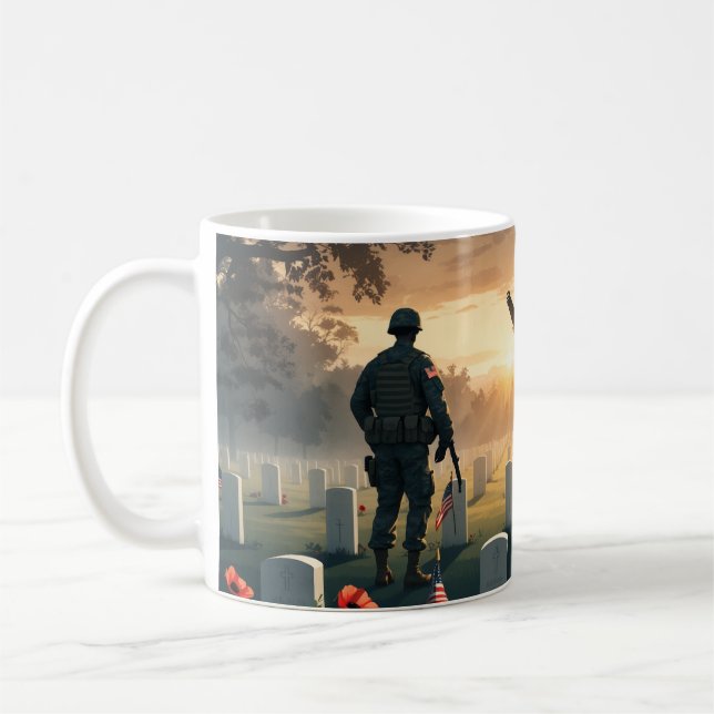 Memorial Day Tribute Artwork – Honouring Americans Coffee Mug (Left)