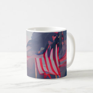 Memorial Day US flag abstract digital art July 4th Coffee Mug