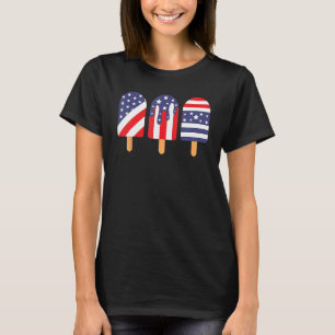 Memorial Day USA Flag 4th of July Patriotic Ice Cr T-Shirt