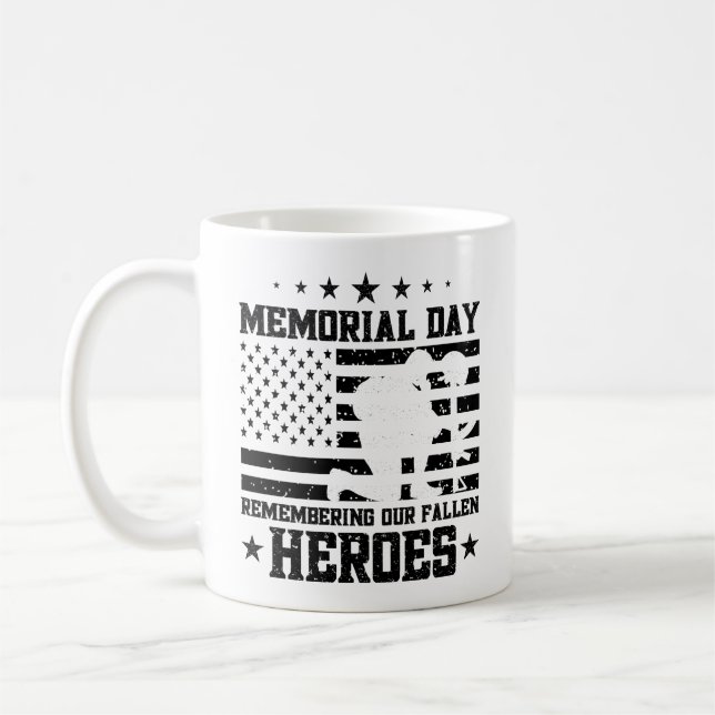 Memorial Day USA Flag Funny Party Veterans Day  Coffee Mug (Left)