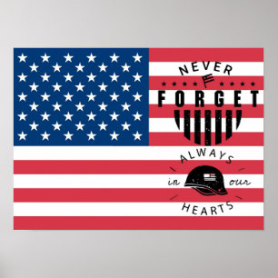 Memorial Day, USA Flag Poster