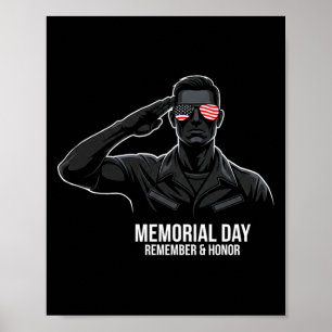 Memorial Day USA Flag Remember Honour Premium Poster