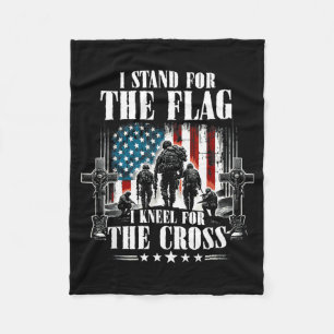 Memorial Day Veteran Stand For The Flag Kneel For Fleece Blanket