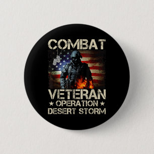 Memorial Day Veterans Day Desert Storm Military So 6 Cm Round Badge