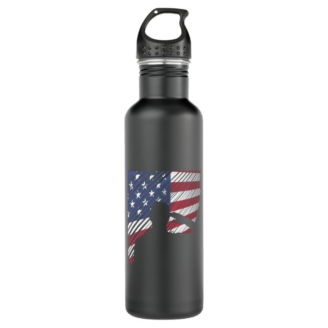 Memorial Day Veterans Day US Flag Soldier 710 Ml Water Bottle (Front)