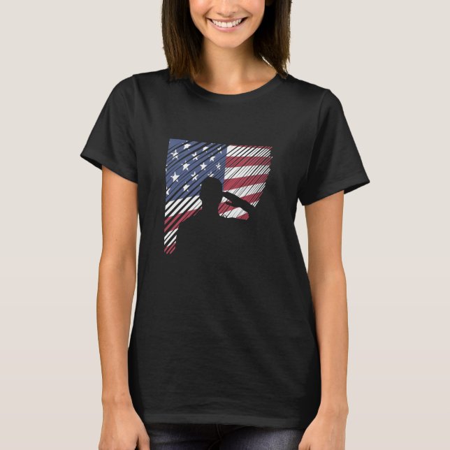 Memorial Day Veterans Day US Flag Soldier T-Shirt (Front)