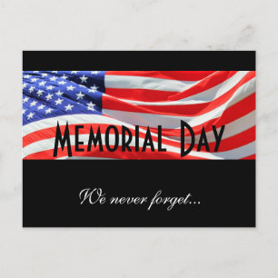 Memorial Day, We Never Forget, American Flag, Card
