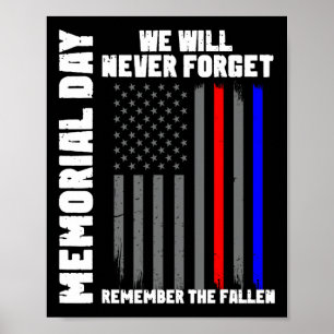 Memorial Day We Will Never Forget Remember The Fal Poster