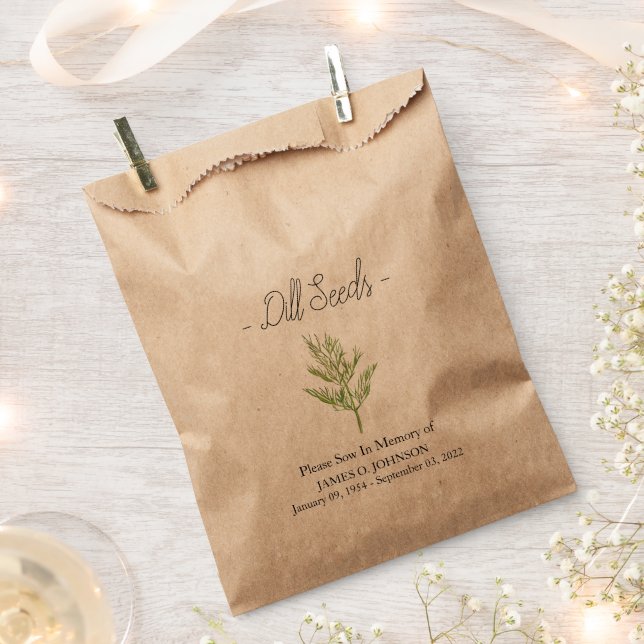 Memorial Dill Seed Funeral Favour Bags (Clipped)