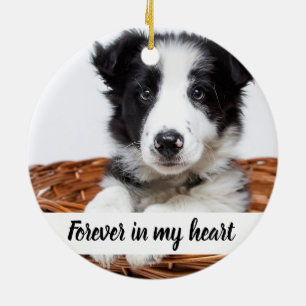 Memorial dog pet photo ceramic tree decoration