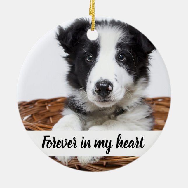 Memorial dog pet photo ceramic tree decoration (Back)