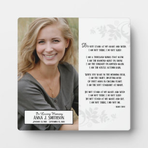 Memorial Don't Stand at My Grave and Weep Square Plaque