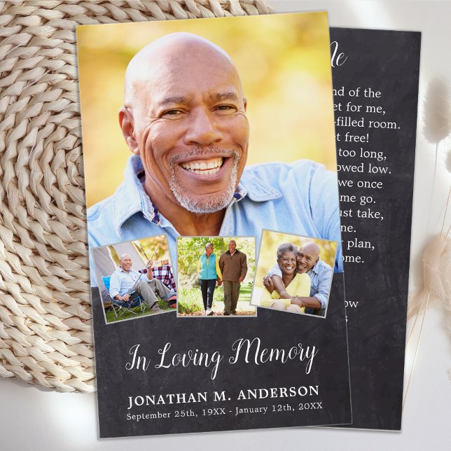 Memorial Elegant 4 Picture Funeral Prayer Cards (Creator Uploaded)