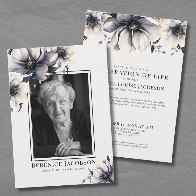 Memorial Elegant Photo Celebration Of Life Invitation (Memorial Elegant Photo Celebration Of Life Invitation)