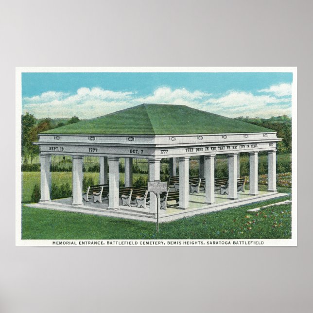 Memorial Entrance at Battlefield Cemetery View Poster (Front)