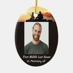  Memorial Father Son Fishing Fisherman Ceramic Tree Decoration