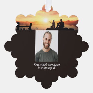  Memorial Father Son Fishing Fisherman Tree Decoration Card