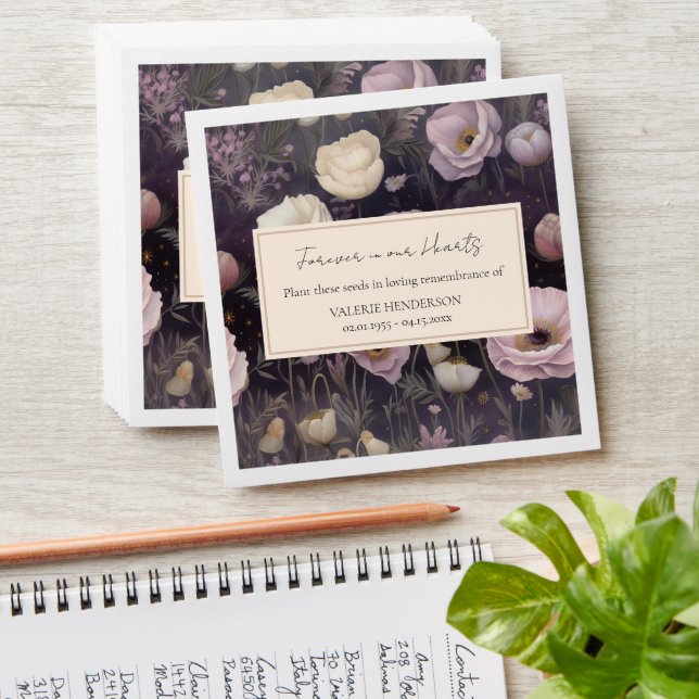 Memorial Floral Flower Seeds Funeral Keepsake Envelope (Stacked)