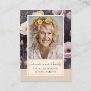 Memorial Floral Photo Funeral Keepsake Business Ca Business Card