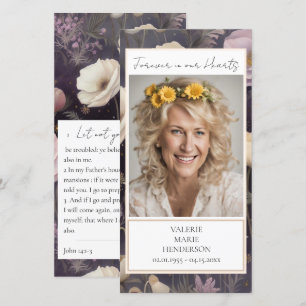 Memorial Floral Photo Funeral Keepsake Thank You Card