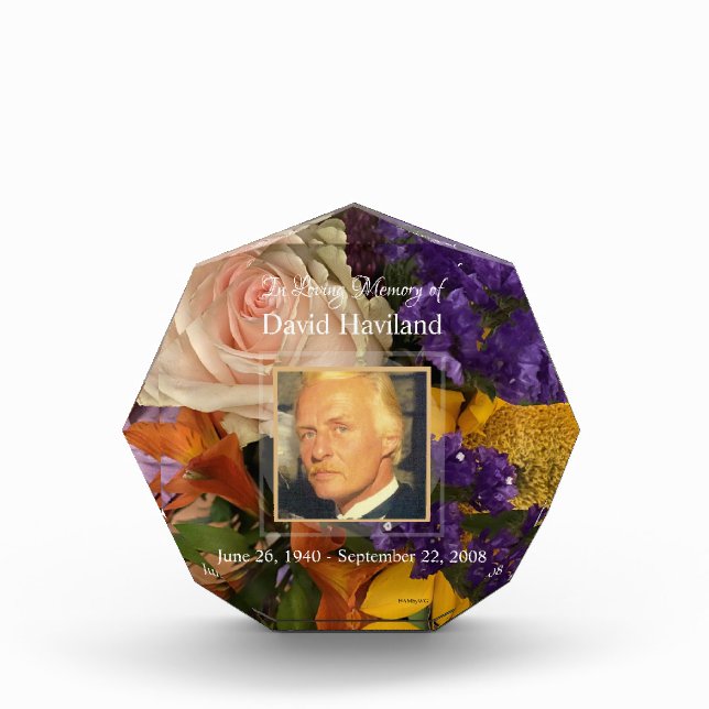 Memorial Flower Design  Acrylic Photo Block HAMbWG (Front)