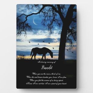 Memorial for Horse Custom Name Spiritual Poem Plaque