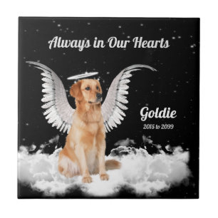 Memorial for Pet Golden Retriever Angel Dog Tile