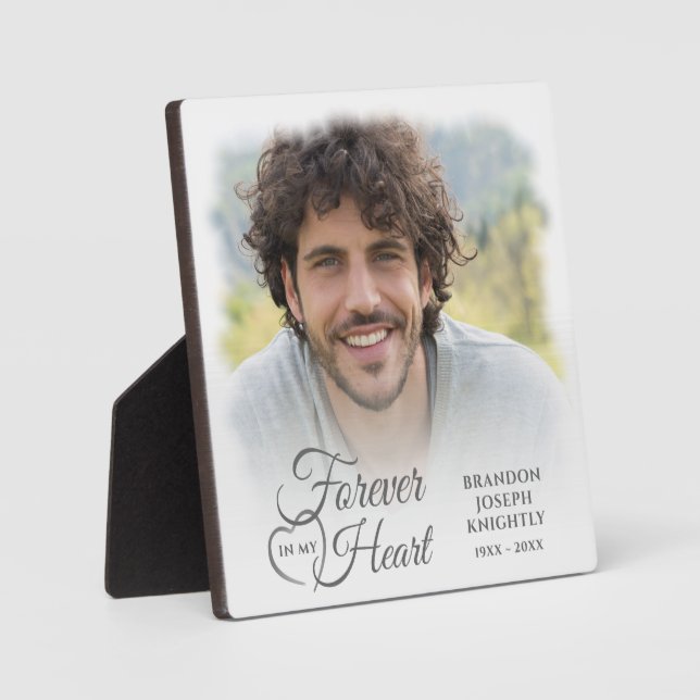 Memorial FOREVER IN MY HEART Photo Keepsake Plaque (Front)