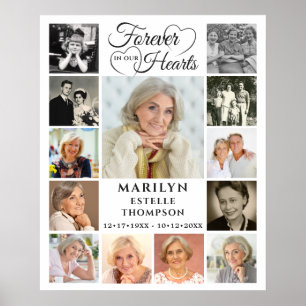 Memorial Forever in our Hearts 13 Photo Collage Poster
