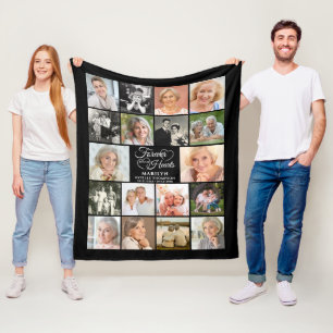 Memorial Forever In Our Hearts 18 Photo Collage Fleece Blanket