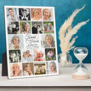 Memorial FOREVER IN OUR HEARTS 18 Photo Collage Plaque