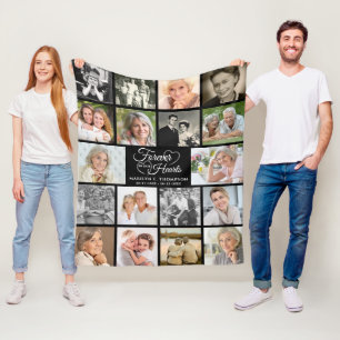 Memorial Forever in our Hearts 18 Photo Keepsake Fleece Blanket
