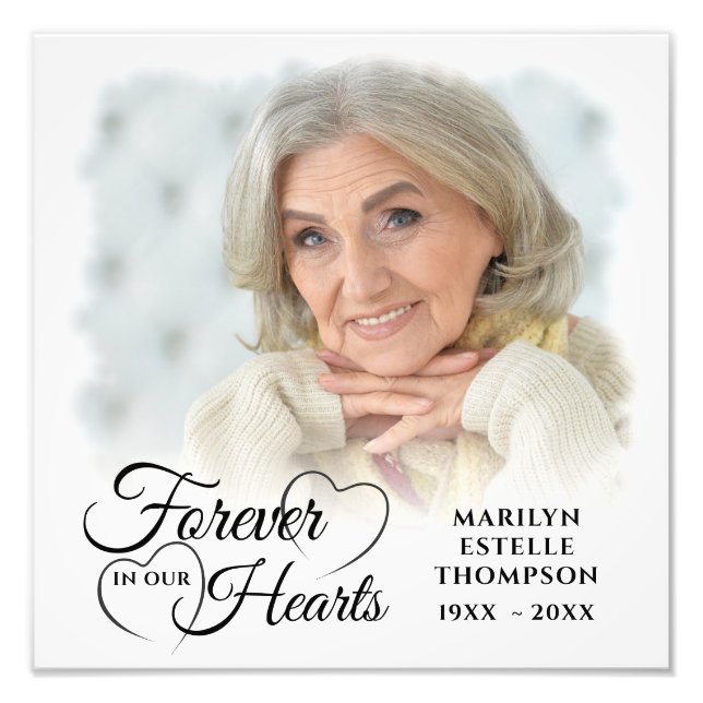 Memorial FOREVER IN OUR HEARTS 2 Photos Photo Print (Front)
